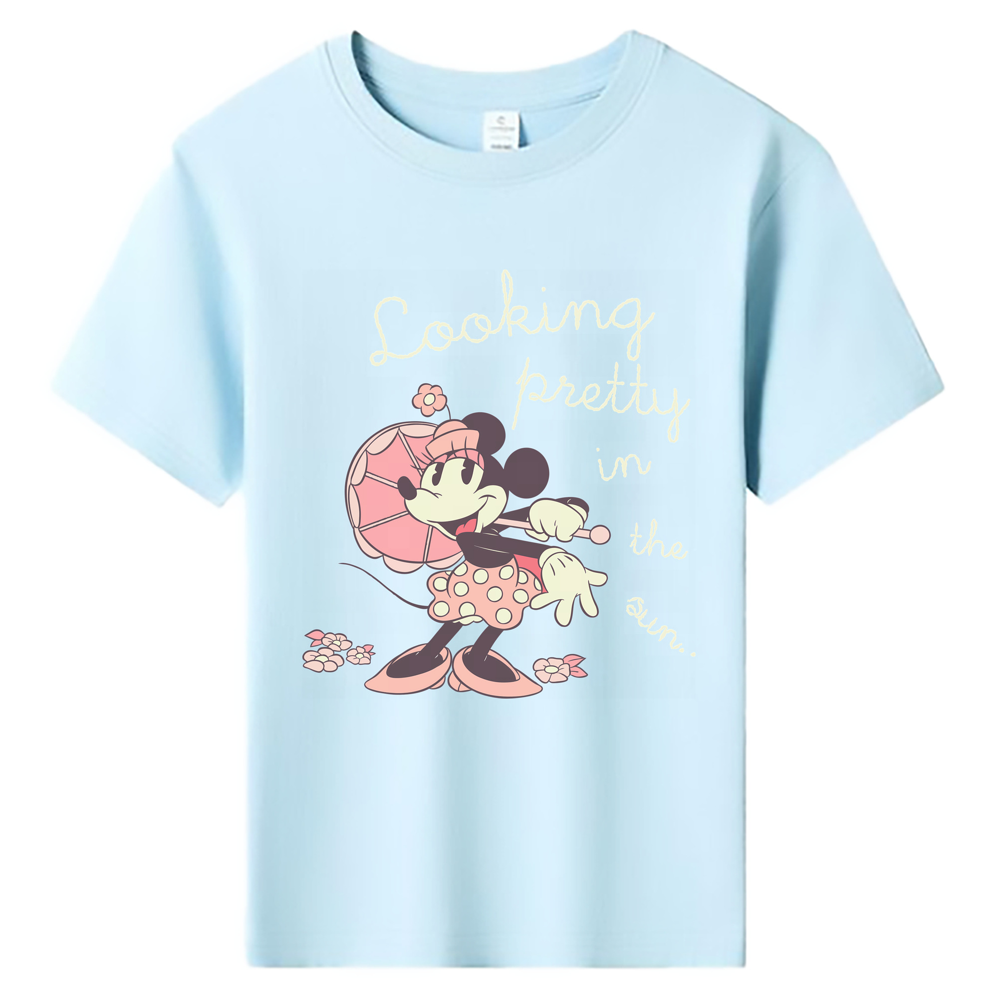 （画像用） ミッキーマウス Mickey Mouse 綿100％キッズTシャツ（フロントプリント）
